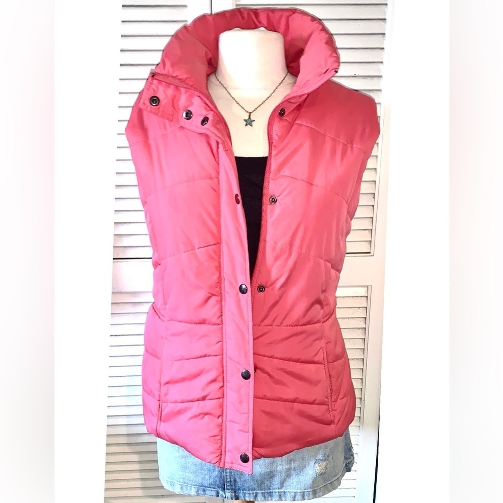 New York & Co. Pink Puffer Vest Zipper Closure Women’s size XL